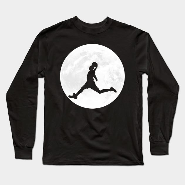 Basketball Player in Full Moon Long Sleeve T-Shirt by ChapDemo